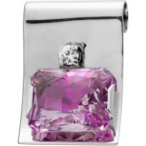 Brillant Anhänger Weissgold 585 14K synth. rosa Aquamarin Brillant 0.15ct