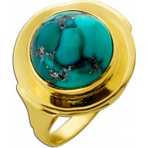Türkis Ring Gold 585 14K türkisblauer Edelstein 11ct Antikschmuck