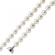 Perlenkette 52cm Akoyaperlen 7.5-7mm Silber 925