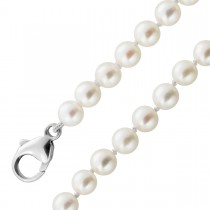 Perlenkette 100cm Silber 925 Japanischen Akoyaperlen 6.4-6.1mm
