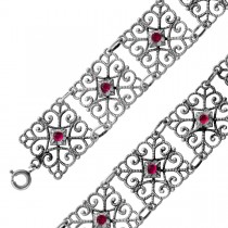 Rubin Armband Silber 800 rote Edelsteine 2.4ct Antikschmuck