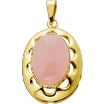 Rosenquarz Anhänger  Gold 585 14K rosa Edelstein 13.2ct