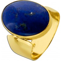 Lapislazuli Ring Gold 750 18K azurblauer Edelstein 8.2ct Antikschmuck