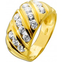Zirkonia Ring Gold 750 18 Karat weisse Steine 0.70ct