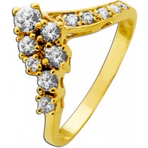 Zirkonia Ring Gold 585 14 Karat weiße Steine 0.40ct. Lupenrein