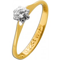 Solitär Ring Gold 750 18 Karat  Brillant 0.22ct