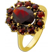 Granat Ring Gold 333 8 Karat rote Edelsteine 6.0ct Antikschmuck