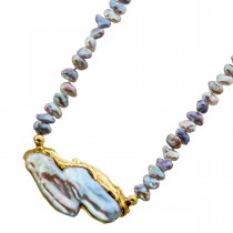 Perlenkette Biwa Perlen Gold 585 14 Karat
