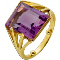 Amethyst Ring Gold 585 14 Karat lila Edelstein 16.5ct 