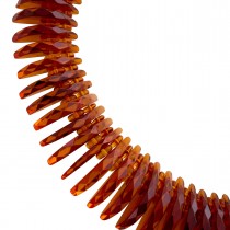 Bernstein Kette cognac braune Edelsteine 395ct Antikschmuck