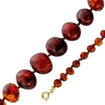 Bernstein Kette baltische Edelsteine cognac braun 230ct Antikschmuck