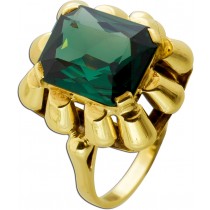 Turmalin Ring Gold 333 8K grüner Edelstein 11.2ct Antikschmuck