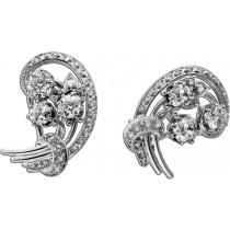 Brillant Ohrringe Weißgold 750 18K Diamanten 3.8ct Antikschmuck Art Deco