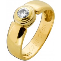 Solitärring Gold 585 14 Karat Brillant 0.20ct Lupenrein