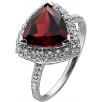 Rhodolith Ring Weißgold 375 9K roter Edelstein 4.5ct Brillanten