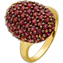 Granatring Gold 585 14K rubinrote Almandin Granat Edelsteine 6ct