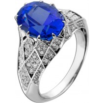 Tansanitring Weißgold 750 18K blauer Edelstein 7ct Brillanten 1.50ct