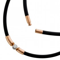 Mondstein Collier Rosegold 585 14K weißer Edelstein 1.2ct Kautschuk 