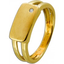 Siegelring Gold 333 8 Karat Brillant 0.01ct Kleinfingerring