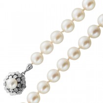 Perlenkette 48cm Akoyaperlen 7.9-7.5mm Weissgold 585 14K