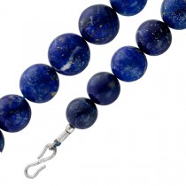 Lapislazuli Kette Silber 925 azurblaue Edelsteine 1200ct Antikschmuck