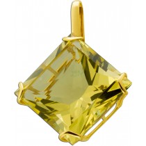 Citrinanhänger Gold 333 8 Karat limonengelber Edelstein 37ct