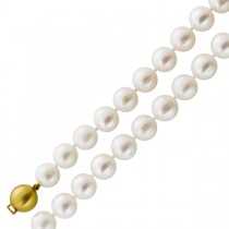 Perlenkette 44cm Süßwasser Perlen 9.5-8.9mm Gold 585 14 Karat