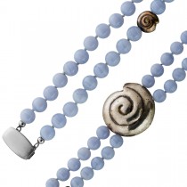 Chalzedon Kette 45cm Pyrit Edelstein Nuggets Silber 925 