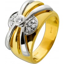 Brillantring Gold 750 18K Diamanten 0.23ct Antikschmuck