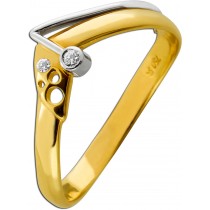 Brillantring Gold 750 Weissgold 18K Brillanten 0.03ct