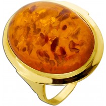 Bernstein Ring Gold 333 8K braun honiggelber Edelstein 7.4ct