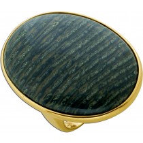 Moosachat Ring Gold 375 9K moosgrüner Edelstein 10.9ct