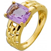 Amethystring Gelbgold 375 violetter Amethyst Edelstein 1.60ct