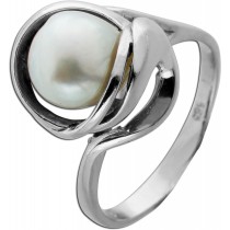 Perlenring Weißgold 585 14K Japanische Akoyaperle 8.5mm