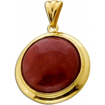 Karneol Anhänger Gold 375 9 Karat rostbrauner Edelstein 6ct