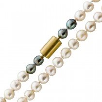 Perlenkette 42cm Gold 585 14K Akoyaperlen 10-9.5mm