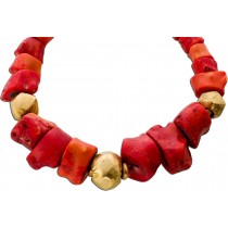 Korallkette sardische ochsenblutrote Korallen Antikschmuck