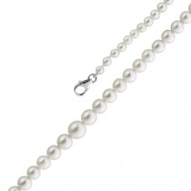 Perlenkette 42cm Akoyaperlen 6.9-3.2mm Silber 925