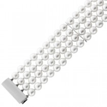 Perlenarmband Akoyaperlen 6.5-6.1mm Weißgold 585 14K