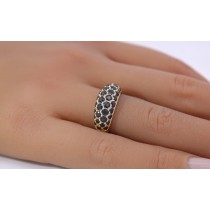 Saphirring Gold 585 14 Karat blaue Edelsteine 1.55ct