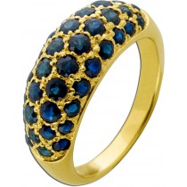 Saphirring Gold 585 14 Karat blaue Edelsteine 1.55ct
