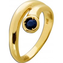 Saphirring Gold 585 14 Karat blauer Saphir Edelstein 0.20ct 