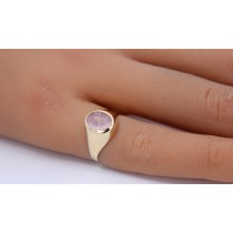 Rosenquarz Ring Gold 585 14K altrosa Edelstein 1.4ct Antikschmuck