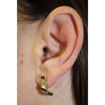 Saphir Ohrringe Gold 585 14K blaue Edelsteine Brillanten 0.16ct