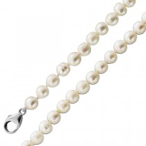 Perlenkette 83cm Akoyaperlen 7.4-7.2mm Silber 925