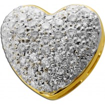 Brillant Herz Anhänger Gold 750 18K Diamanten 1.0ct