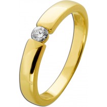 Solitärring Gold 585 14K Brillant 0.10ct Verlobungsring