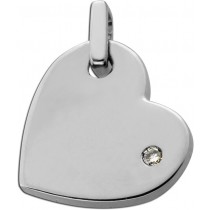 Herz Anhänger Weissgold 585 14 Karat Brillant 0.02ct