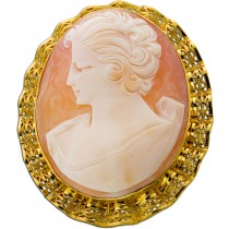 Kamee Achat Edelsteinbrosche Gold 500 12K Antikschmuck