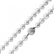 Perlenkette 91cm Weißgold 585 14K Akoyaperlen 8.6-8.1mm